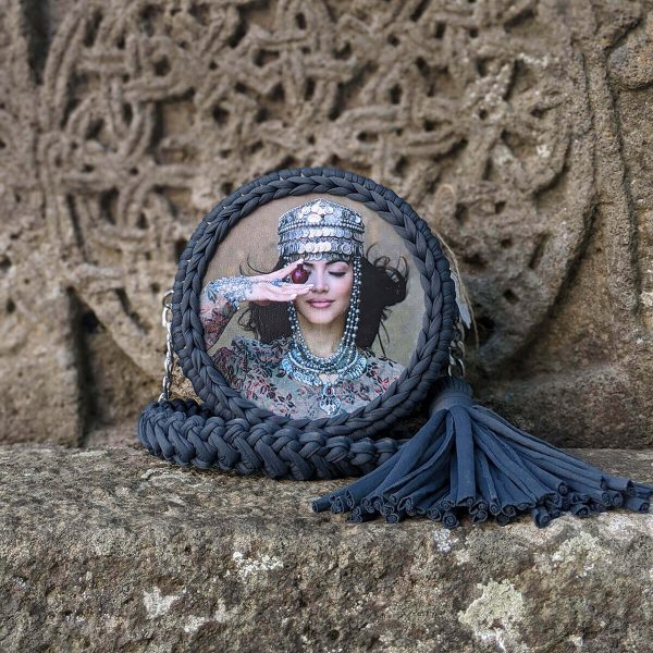 Handmade round bag Armenian girl