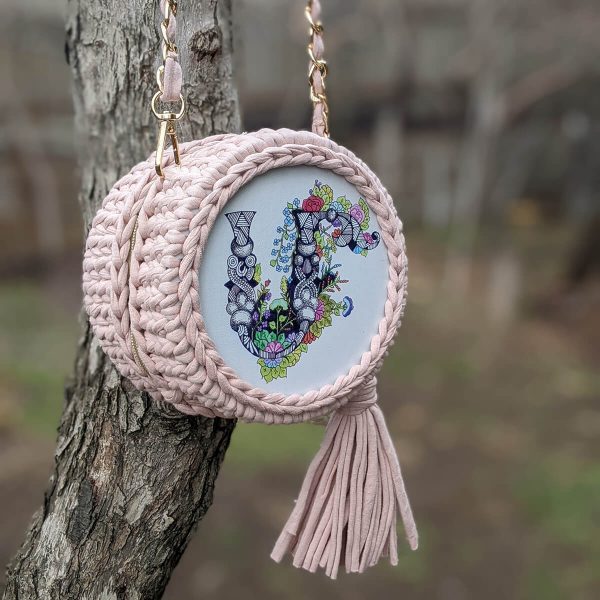 Crochet Round Bag Name Letter