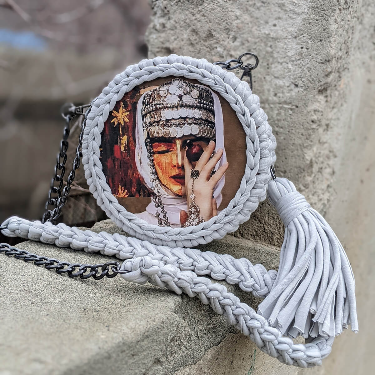 Handmade Round Bag Armenian Girl